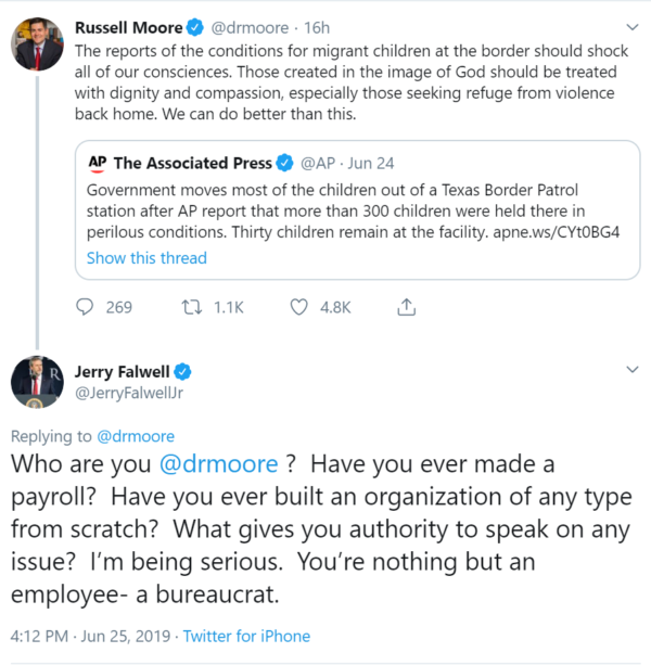 Jerry Falwell, Jr. Slams Russell Moore on Treatment of Refugees