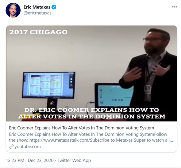American Thinker Retracts False Claims About Voter Fraud and Dominion Voting Systems